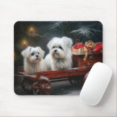 Maltese Sneeuwslee Kerst Decor Muismat (Met muis)