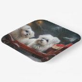 Maltese Sneeuwslee Kerst Decor Papieren Bordje (Gebogen)