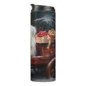 Maltese Sneeuwslee Kerst Decor Thermosbeker (Geroteerd rechts)