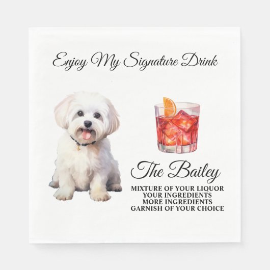 Maltese Trouw Signature Drank Servet (Voorkant)