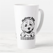 Maltese vader zwart-wit ontwerp | Maltese hond Latte Mok (Rechterhoek)