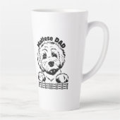 Maltese vader zwart-wit ontwerp | Maltese hond Latte Mok (Rechts)