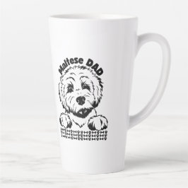Maltese vader zwart-wit ontwerp | Maltese hond Latte Mok