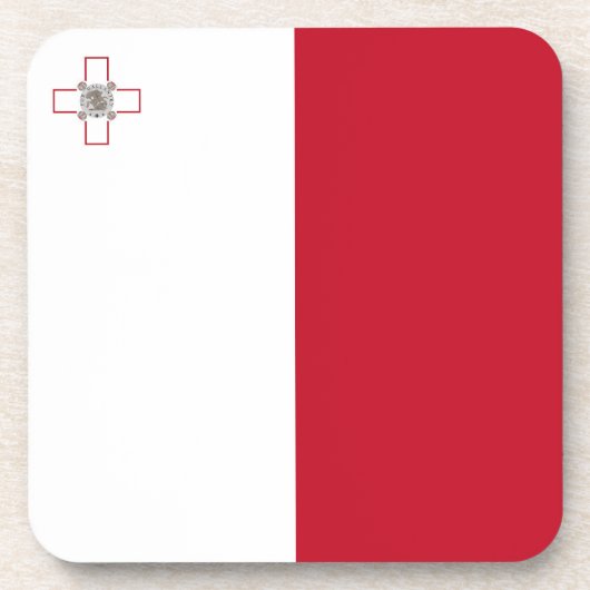 Maltese vlag bier onderzetter (Voorkant)