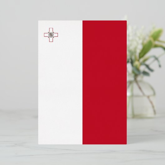 Maltese vlag folie uitnodiging (Staand Voorkant)