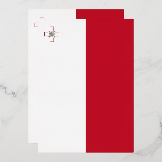 Maltese vlag folie uitnodiging (Voorkant / Achterkant)