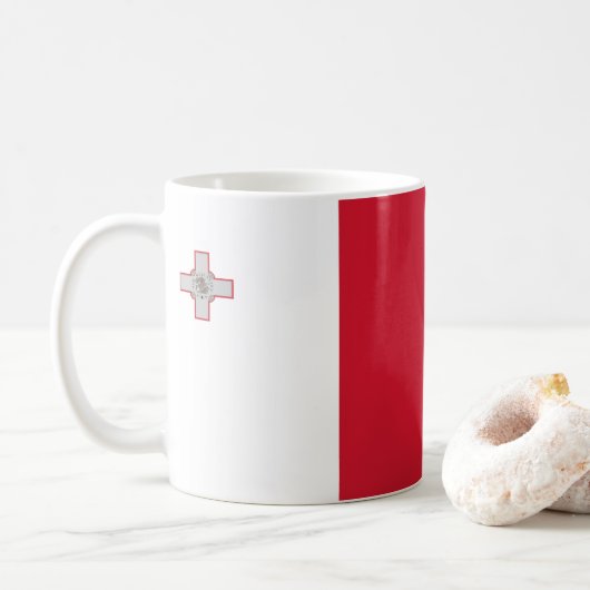 Maltese vlag  koffiemok (Met donut)