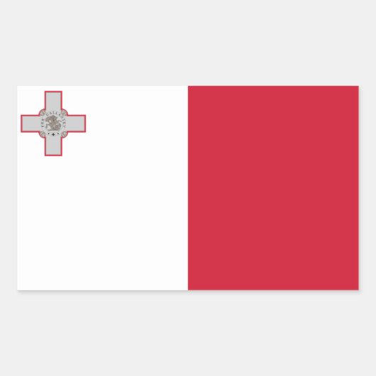 Maltese vlag rechthoekige sticker (Voorkant)