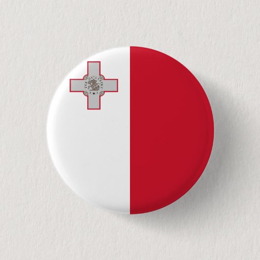 Maltese vlag ronde button 3,2 cm (Voorkant)