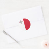 Maltese vlag ronde sticker (Envelop)
