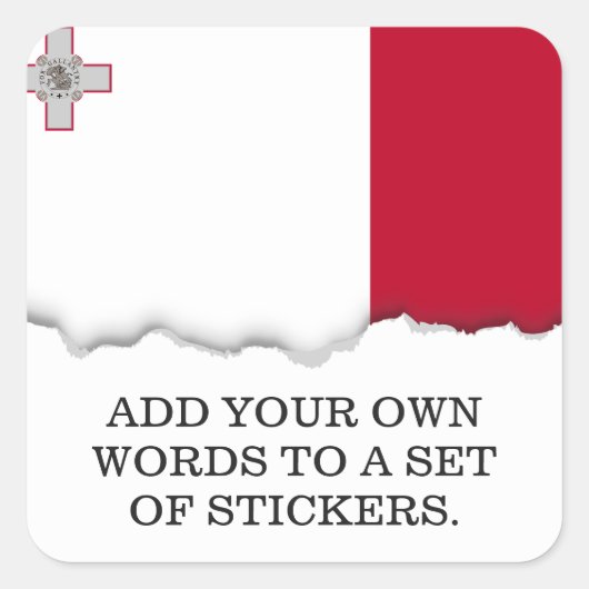 Maltese vlag vierkante sticker (Voorkant)
