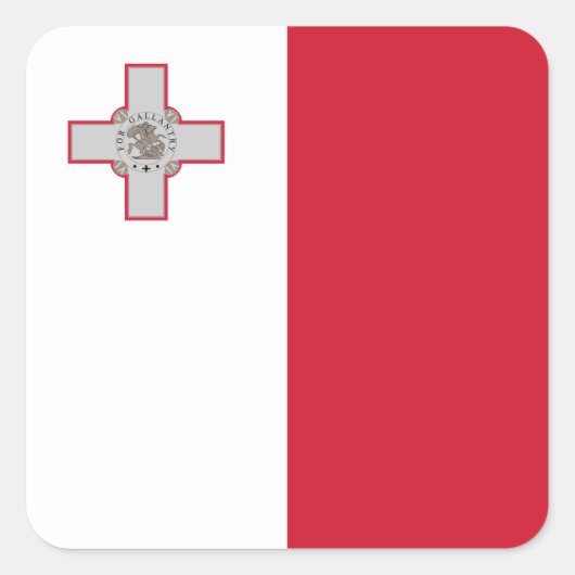 Maltese vlag vierkante sticker (Voorkant)