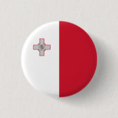Maltese Vlag, Vlag van Malta Ronde Button 3,2 Cm (Voorkant)