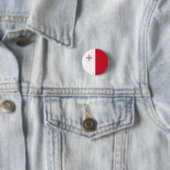 Maltese Vlag, Vlag van Malta Ronde Button 3,2 Cm (In situ)