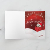 Maltezer en puppy wensen u prettige kerstdagen feestdagen kaart (Binnen)