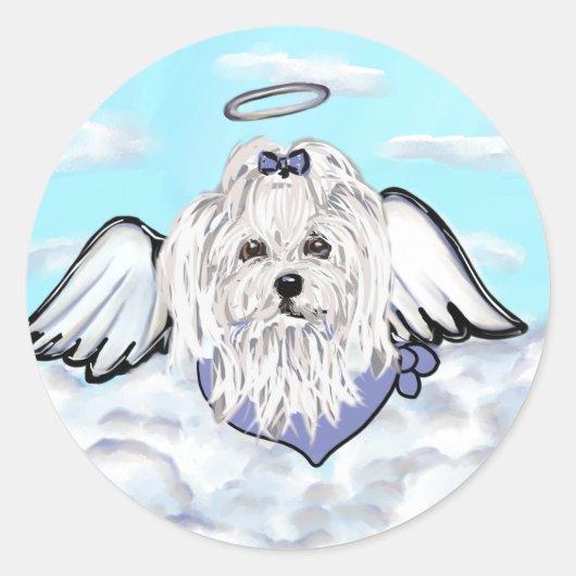 Maltezer Engel Ronde Sticker (Voorkant)