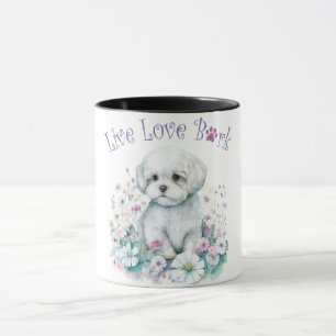 Maltezer Hond Moeder Bloemstuk Mok