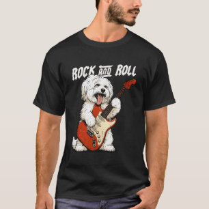 Maltezer Hond Speelt Gitaar Rock and Roll Hond Lie T-shirt