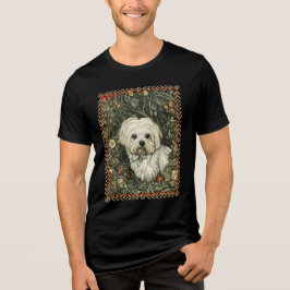  Maltezer in een tuin William Morris Style Tri-Blend Shirt