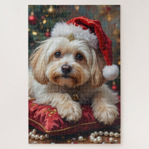 Maltezer Koninklijke Kerstmis Dieprode Hoed Legpuzzel