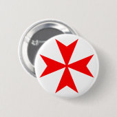 Maltezer Kruis Ronde Button 5,7 Cm (Voorkant /achterkant)