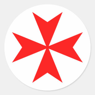 Maltezer Kruis Ronde Sticker