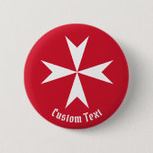 Maltezer Kruis Symbool Ronde Button 5,7 Cm (Voorkant)