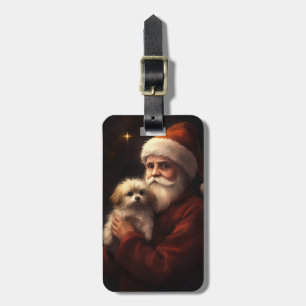 Maltezer met Kerstman Feestelijke Kerstmis Bagagelabel