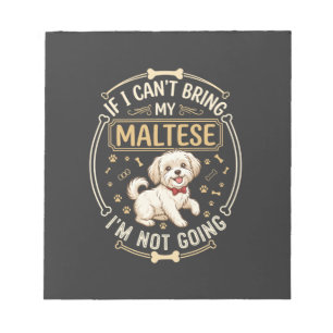 Maltezer Niet Gaande Hond Rode Vlinderdas Bot Fram Notitieblok