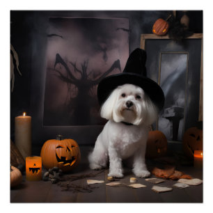 Maltezer Pompoenen Halloween Griezelen Perfect Poster