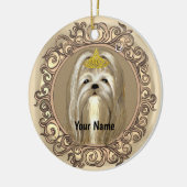 Maltezer Prinses hond ornament (Links)