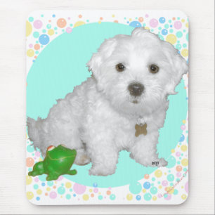 Maltezer Pup met Bellen Muismat