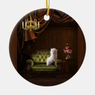 Maltezer Puppieshond Kroonluchter Boomornament Keramisch Ornament