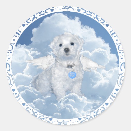 Maltezer Reddingsengel Ronde Sticker (Voorkant)