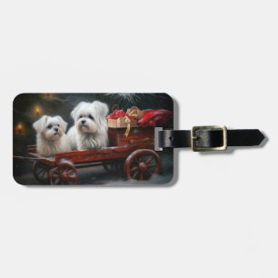Maltezer Sneeuw Slede Kerst Decoratie Bagagelabel