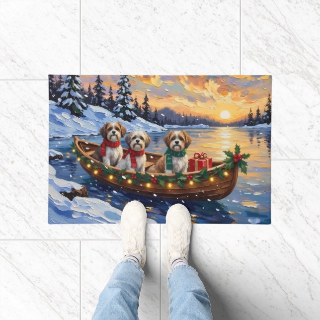Malti Tzu Christmas Boat Holiday Deurmat (Binnen)