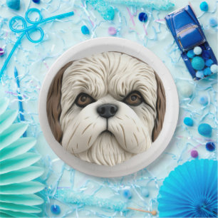 Malti Tzu Hond 3D Geïnspireerd Papieren Bordje