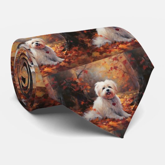 Malti Tzu in de herfst laat Herfst inspireren Stropdas (Opgerold)