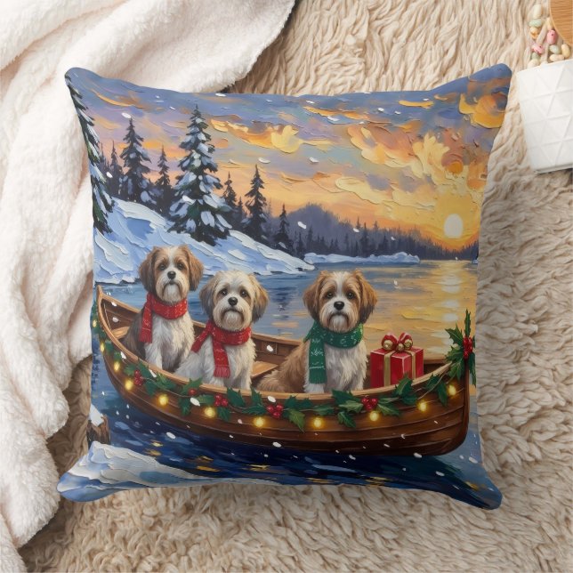 Malti Tzu Kerstboot Vakantie Kussen (Deken)