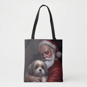 Malti Tzu met kerstman Feestelijke Kerstmis Draagtas
