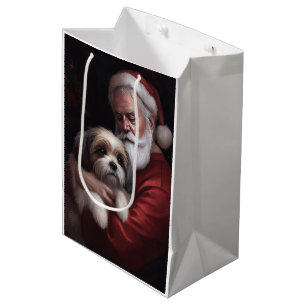 Malti Tzu met Kerstman Feestelijke Kerstmis Medium Cadeauzakje