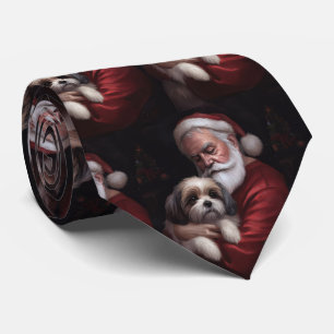 Malti Tzu met Kerstman Feestelijke Kerstmis Stropdas