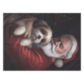 Malti Tzu Met Sinterklaas Feestelijke Kerstmis Tafelkleed (Voorkant (Horizontaal))