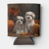 Malti tzu Puppy Herfst Verrukking Pompoen Blikjeskoeler (Voorkant)