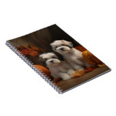 Malti tzu Puppy Herfst Verrukking Pompoen Notitieboek (Rechterzijde)