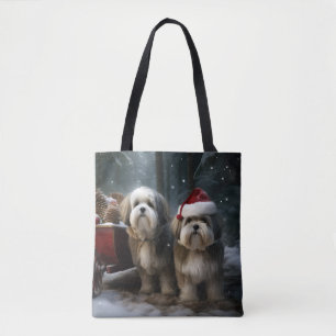 Malti tzu Sneeuw slee Christmas decoratie  Draagtas