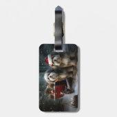 Malti tzu Sneeuwslee Kerstdecoratie Bagagelabel (Achterkant verticaal)