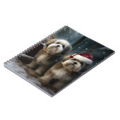Malti tzu Sneeuwslee Kerstdecoratie Notitieboek (Linkerzijde)