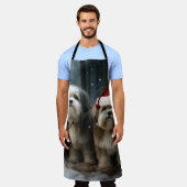 Malti tzu Sneeuwslee Kerstdecoratie Schort (Gedragen)