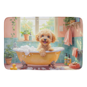 Maltipoo badtijd Leuke badkamerdecoratie Badmat